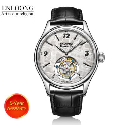 China Reserve 2021 ENLOONG Real Power Luxury Tourbillon Watches Men With Dial Hand Made 316L White Sapphire Wrist Man Watch Luxury Meteorite Steel for sale