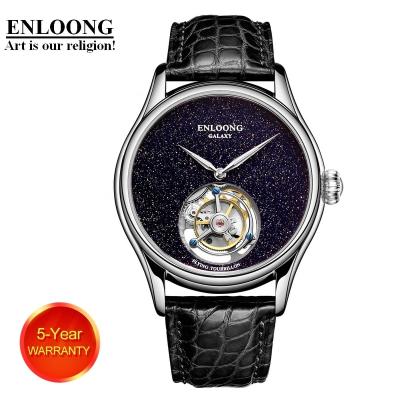 China Real Luxury Tourbillon 2021 ENLOONG Galaxy Watches Luxury Mens Lazurite Dial Sapphire Stainless Steel OEM Wrist Watch for sale