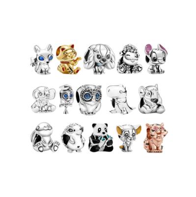 China 925 sterling silver punk series animal beads beaded charm pandoraer bracelet fit necklace diy rose gold enamel accessories for sale