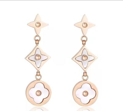 China TRENDY New Design Best Jewelry Fashion Four Leaf Clover Drop Earring Best Selling Earring for sale