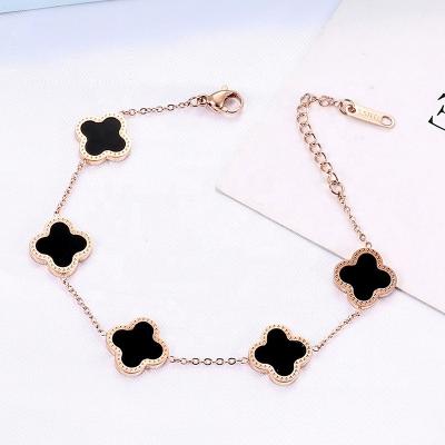 China New modern design FASHIONABLE professional creative simple leaf clover bracelet four leaf supplier 4 leaf for sale