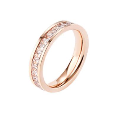 China Exquisite Hot Sale CLASSIC Diamond Ring Rose Gold And Gold Single Row Of Low Price for sale