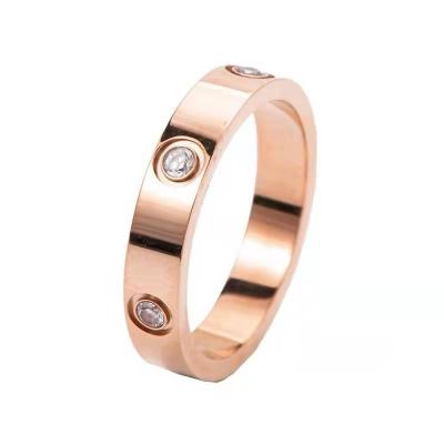 China Rose Gold Alloy Full Diamond CLASSIC Inlaid Bling Bling Bling Witn Geometric Diamond Ring for sale