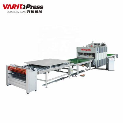 China furniture & automatic door by feeding wood machine hot press lamination production line for sale