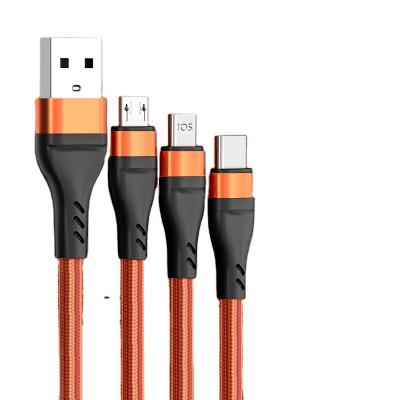 China Factory Price 2022 Nylon Magnetic Data Cable Usb Design Factory Price New 6A 3 In 1 Multi Function Charging Data Cable High Quality Adapter Cable For iPhone, Type-C Use for sale