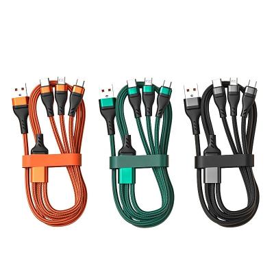 China Custom 6A Data Cable Nylon Magnetic USB Cable 3 in 1 USB Cable 3 in-1/3in1 Data Cable Android 3 in-1/3in1 Nylon Charging Cable Type C in 1 Charging Cable usb for sale