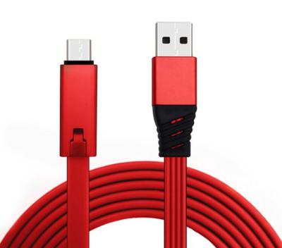 China 2.4A Fast Band Charging Flat Noodle Cable 2a Repairable Type C Mirco Usb Cable 1.5m Micro Can Be Regenerated For Mobile Phone Charging Cable for sale