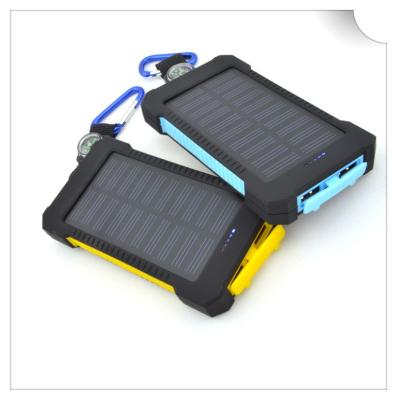 China Hot Selling 2022 Solar Panel Dual USB Solar Power Bank Solar Power Bank Charger 2022 Mobile Charger Hot Portable Waterproof Power Bank With LED for sale