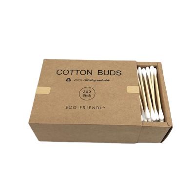 China Customized Disposable Bamboo Cotton Stick 200pcs Cotton Swabs Ear Buds Clean Bamboo Buds for sale