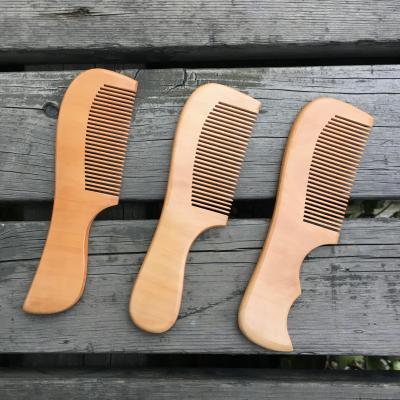 China 100% biodegradable; Portable High Quality Soft Flat Surface Wooden Hair Cutting Comb With Handle for sale