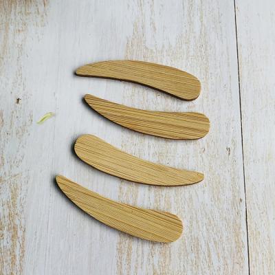 China Reusable; new product version eco-friendly eye shaped bamboo cosmetic cream spatula applicator spatula for sale