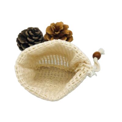 China Wholesale Washable Cotton Sisal Soap Bag Natural Soap Saver Pouch With Drawstring for sale