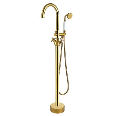 China With Slide Bar Ti-Gold Bathroom Shower Tub Faucet Free Standing Mount Mixer Tap NA005-G for sale