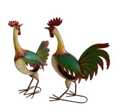 China Decorative Yard Ornaments Metal Rooster Yard Ornaments Wire Rooster Decoration for sale