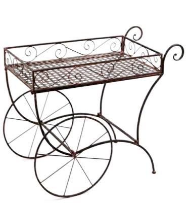 China Outdoor Flower Pots Display Outdoor Metal Cart For Garden for sale