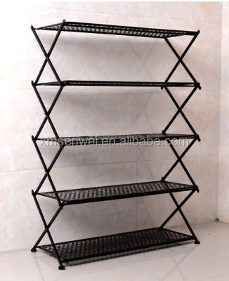 China Suitable For Storage Outside Home 5 Tiers Folding Metal Shelf for sale