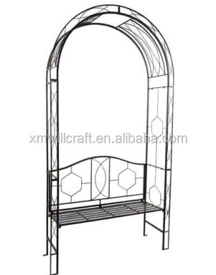 China Easily Assembled Garden Bench With Wrought Iron Pergola for sale