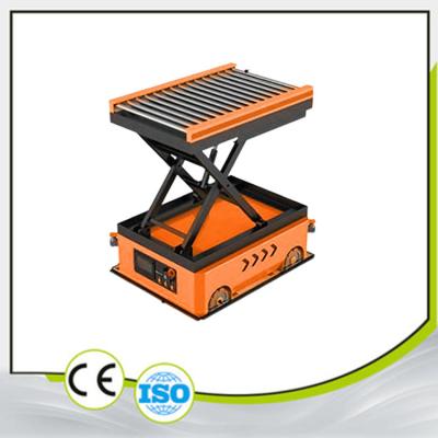 China Mecanum Wheel AGV Automatic Guided Vehicle Lifts Power Roller Docking Conveyor Draagt 1T-2T Omnidirectional Te koop