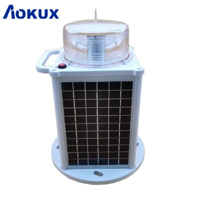 China Emergency Aokux IALA Integrated Solar Beacon Light IP68 Solar Marine Lantern 5nm for sale