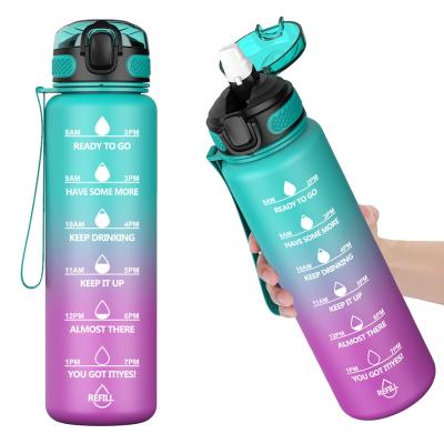 China Sustainable Reusable Insulated Jug Men Women Sipping Motivational Water Bottle With Straw For Gym Workout for sale