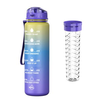 China Beverage Durable 1 Liter Water Bottle Travel Bottle Liner With Fruit Infuser Screen 34oz for sale