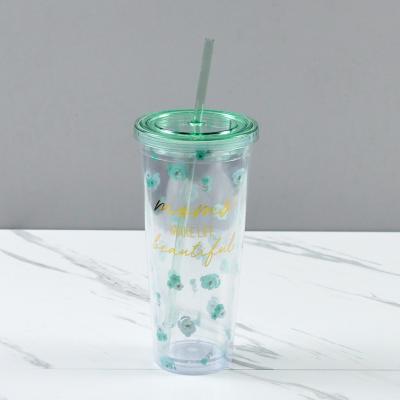 China CLASSIC Custom Text, Logo Double Wall Acrylic Tumblers with 22oz Straw for sale