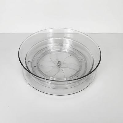 China Modern Clear PET Material Kitchen Lazy Susan With Removable Divider for sale