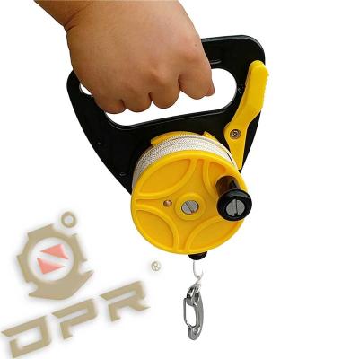 China Hand Held and Thumb Stopping High Visibility White Line 270ft Scuba Diving Plastic Reel with Finger Thumb Stopper for sale