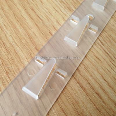 China Promotion Activitive Bespoke Printed Supermarket Display Clip Plastic Strip Supermarket Hanging Plastic Hanging for sale