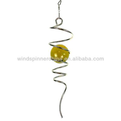 China Garden Decoration Wind Spinner--Spiral w/Yellow Staring Ball for sale