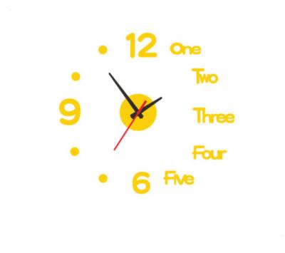 China Antique popular creative acrylic clock 3D style mute wall clock DIY wall clock for sale