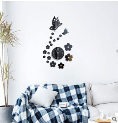 China Simple Style 3D Wall Clock Sticker Clock Wall Sticker Punch DIY Antique Modern Clock for sale