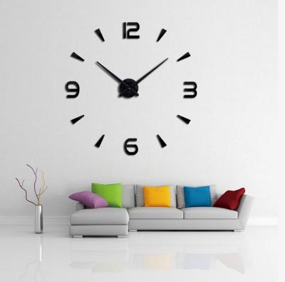 China Antique popular creative acrylic clock 3D style mute wall clock DIY wall clock for sale