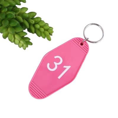 China Hotel Key Chains Luxury Custom Plastic Acrylic Logo With Key Ring Blank ABS Motel Keychains Key Tag Your Design Motel Key Chain for sale