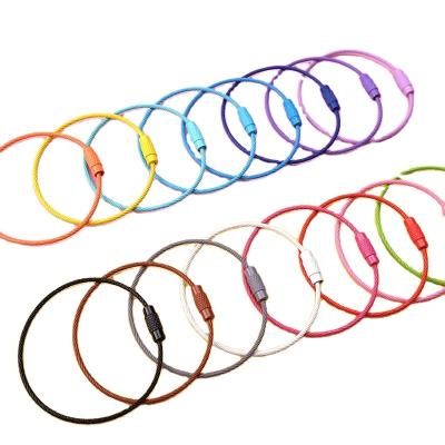 China Fashionable Multifunctional Hot Car Colorful Wire Amazon Selling Metal Key Chain Stainless Steel Keychains For DIY Making for sale