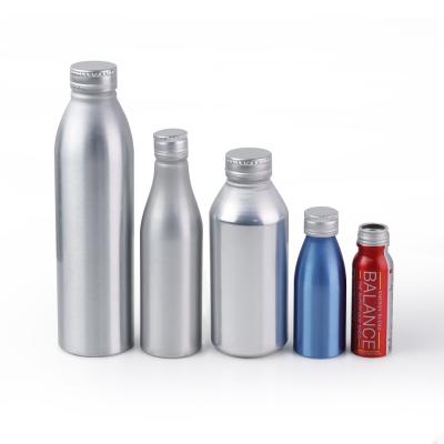 China Beverage Custom Design 30ml 50ml 60ml 80ml 100ml Wholesale Empty Aluminum Bottles With Aluminum Screw Lid for sale