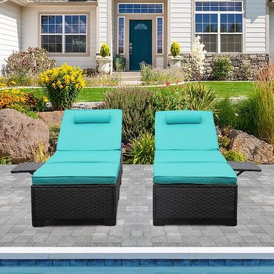 China Hot Sell Outdoor Wicker Outdoor Furniture Poly Weather Rattan Sun Sofa Arrangement Pool Rattan Lounge Chair for sale