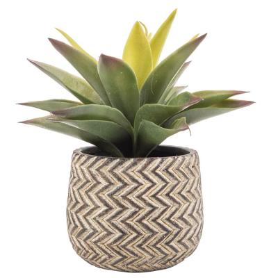 China Modern Artificial Succulent Small Cactus Fake Plants with Gray Cement Pots for Living Room Decoration for sale