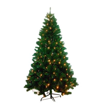 China Eco-Friendly Co-Arts Christmas Decoration Green Leaves 7 Ft Lit Pre Light Outdoor Fiber Optic Christmas Tree for sale