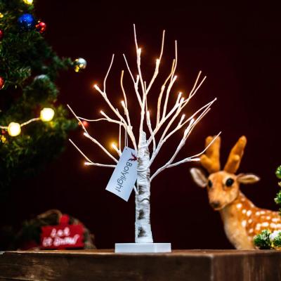 China Eco-Friendly LED Birch Silver Tree Gift Holder Jewelry Stand Night Light Tree 1.5ft Table Tree Lamp For Party for sale