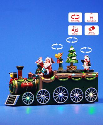 China Holiday Decoration& Gift Personalized Christmas Train With Led Lighting Shaft Rotating for sale