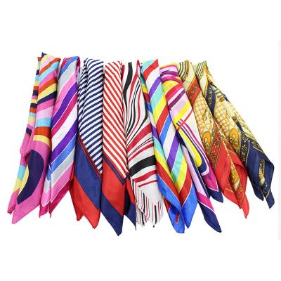 China Cheap Everyday Life 50*50cm Satin Scarf Silk Head Scarf Custom Multi Square Women Hair Satin Printing Silk Scarf for sale