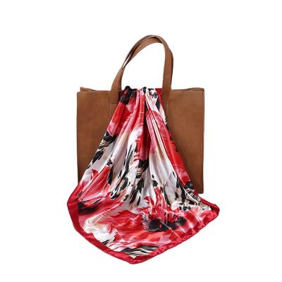 China Daily Life Factory Direct Digital Printed Scarf 90*90 Fashion Satin Silk Scarf Custom Made Silk Scarf for sale