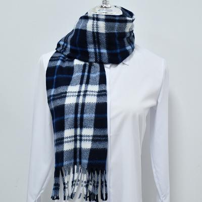 China Winter Scarf Women Grid Fleece Pashmina Shawl Lady Wrap Scarves Knitted Chunky Warm Female Foulard Blanket for sale