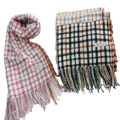 China New Style Logo Wool Scarf Winter Warm Fashion Custom Striped Scarf Covering Striped Scarf For Women Winter for sale