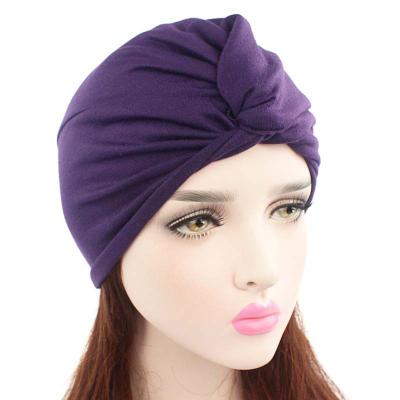 China New Style Wholesale Price Women Headband White Color Soft Cotton Muslim India Ladies Turbans Hat for sale