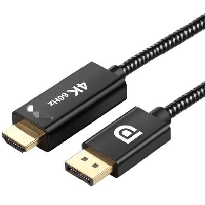 China COMPUTER ULT-Unite High Quality Braided 2m Gold Plated 4K DisplayPort DP 60Hz to H-D-M-I Cable for sale