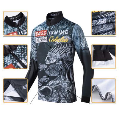 China Fishing Men's Sun Protection Clothing Rack Collar Zipper Outdoor Casual Pullover Long Sleeve Printed Anti-UV Lure Clothing for sale