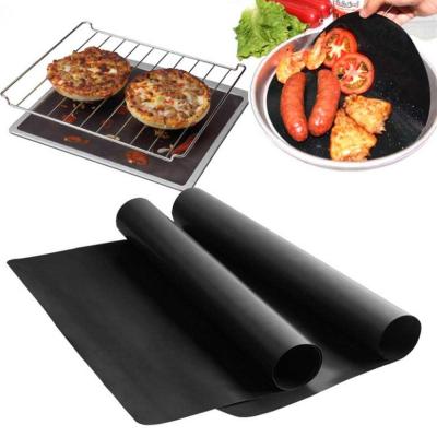 China Easily Cleaned Reusble Black And Gold Non-Stick BBQ Cooking Mat Heat Resistant BBQ Grill Mat For Meat for sale