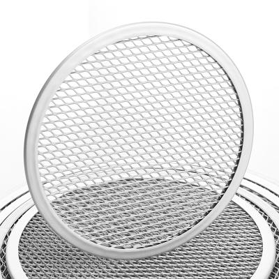 China Aluminum Mesh Pizza Screen Oven Baking Tray Net Bakeware Cookware Kitchen Viable Pizza Pans 6 Inch Flat Baking Tool for sale